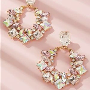 COPY - NWT Circle Drop Rhinestone Earrings